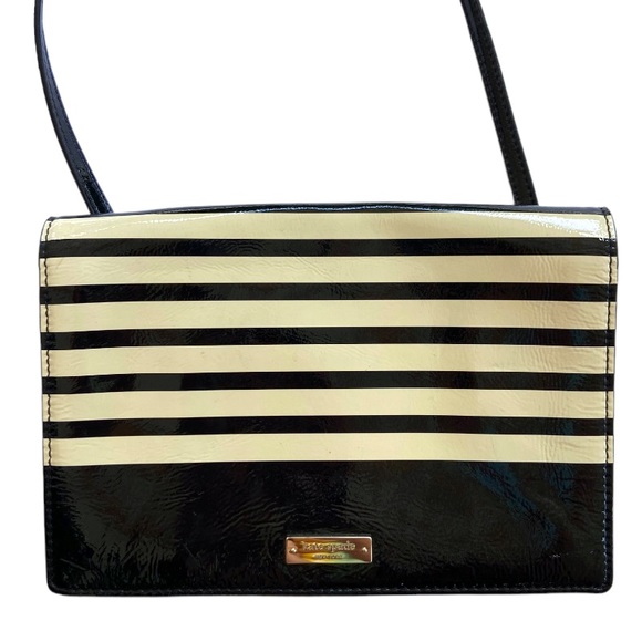 Kate Spade New York Kaley Cooper Square Striped Patent Leather Shoulder Bag - Picture 6 of 10
